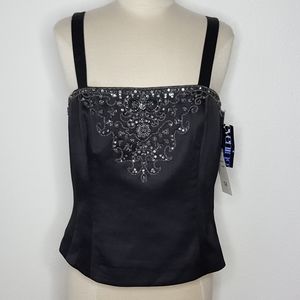 Sandra Darren Black Formal Corset Top NWT